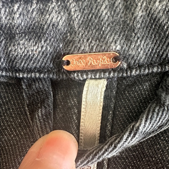 Free People Charcoal Denim Jacket oversized - Picture 9 of 11